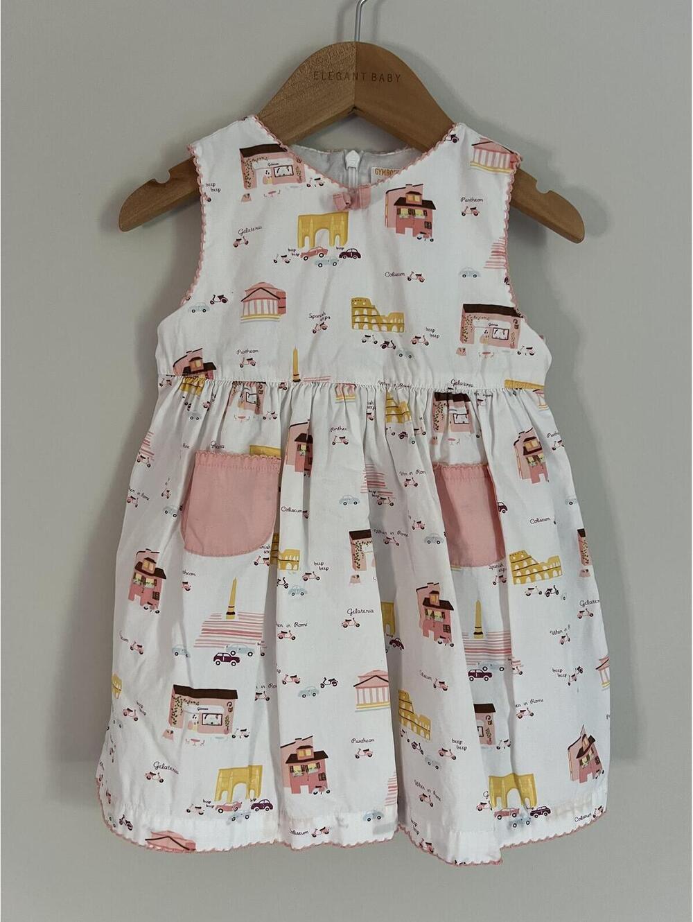 Vintage Y2K Gymboree 2006 Little Rome Pocket Dress, 12-18 Months